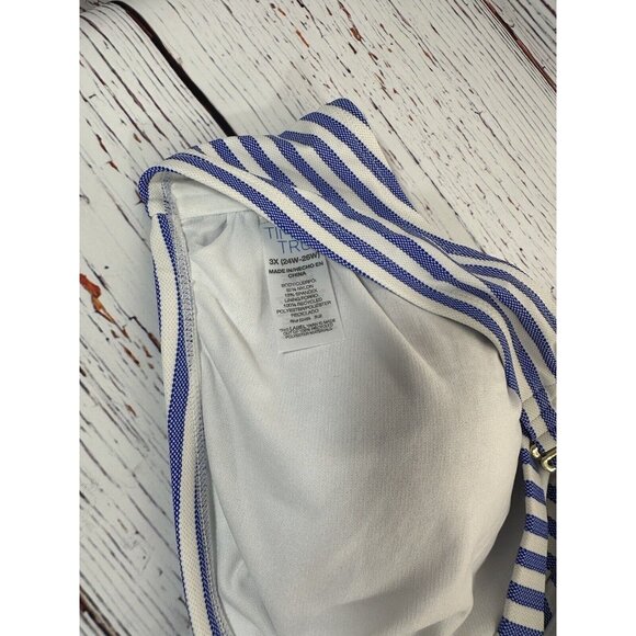 NEW Time and Tru Bikini Womens Plus Size 3X Swim Top & Bottoms Set Blue Stripes - Picture 13 of 14